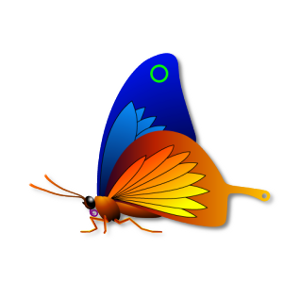 Butterfly with drop shadow behind it