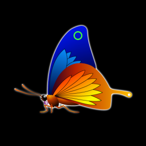 Butterfly with glowing edges
