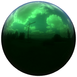 Metallic smooth sphere showing light probe horizon adjustment