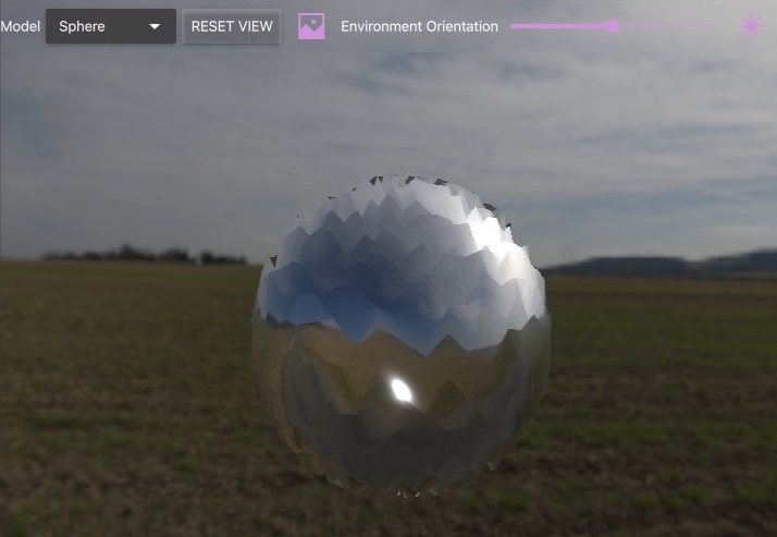 Preview panel showing sphere with custom material
