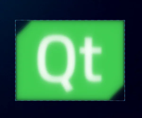 Qt logo with blur effect and visible item borders