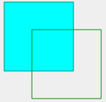 Two overlapping rectangles with outlines