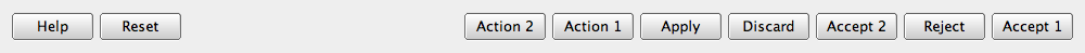 Several buttons using the GnomeLayout horizontal layout