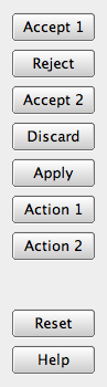 Several buttons using the GnomeLayout vertical layout