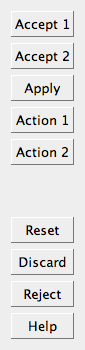 Several buttons using the KdeLayout vertical layout