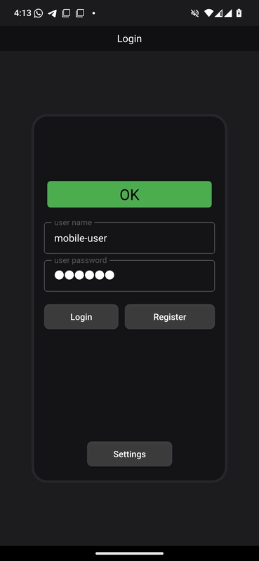 Login window