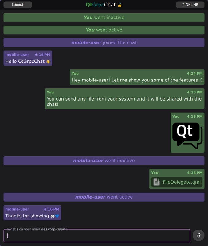 Mobile chat window