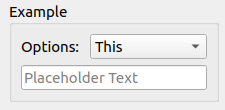 Combo box with collapsed options list