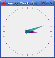 Analog clock widget showing hour and minute hands