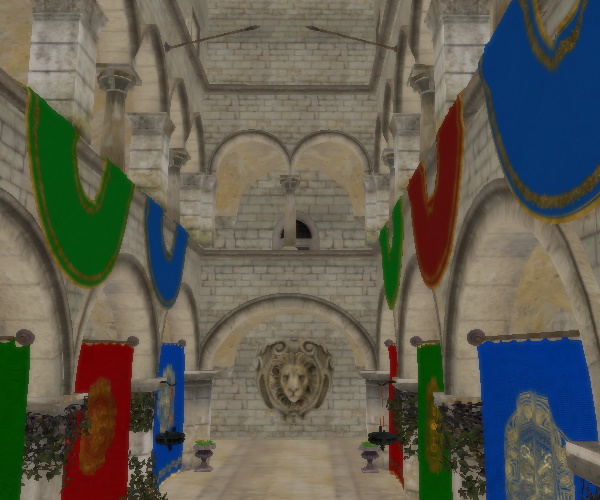 Scene showing base colors without lighting