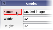 Screenshot showing a widget of a layout that is highlighted