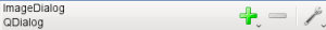 Screenshot showing the property editor toolbar for a widget