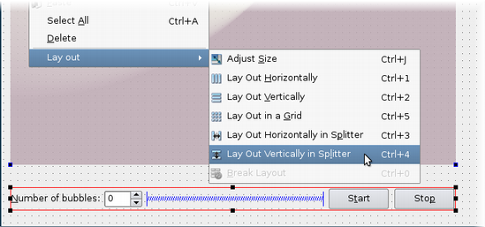 Screenshot showing to change layout to "Lay Out Vertically in Splitter"