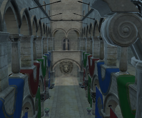 Scene without depth of field blur