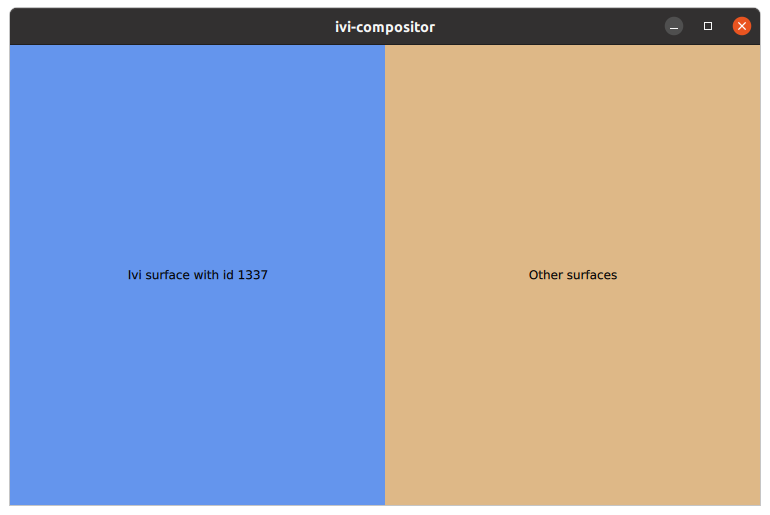 Compositor window split horizontally with left area for application ID "1337" and right area for other applications