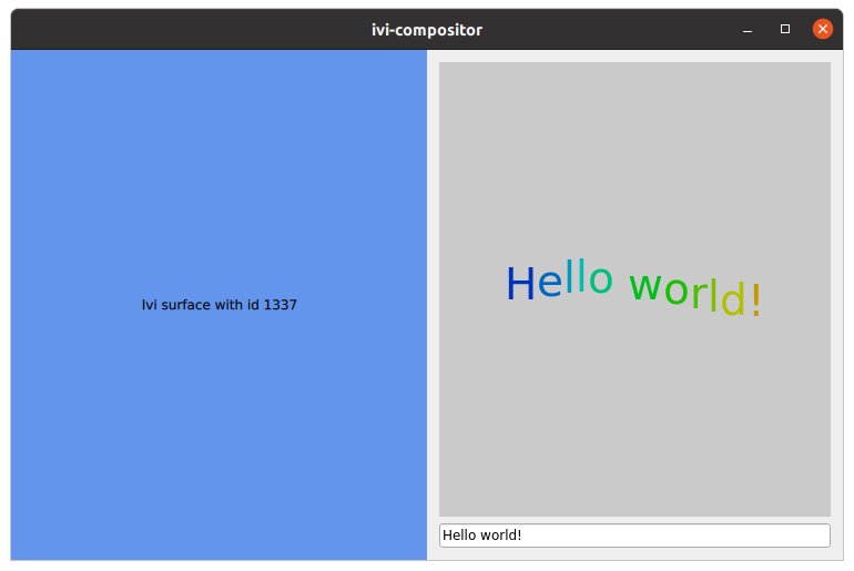 Compositor window with label and text field on the right side