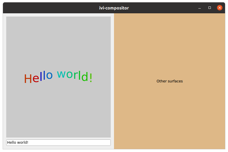 Compositor window with label and text field on the left side