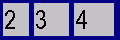 Three stretched widgets in a row