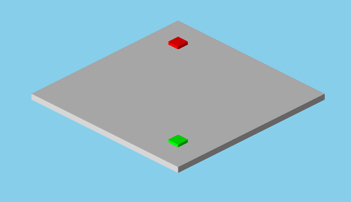 Orthographic camera view of plate