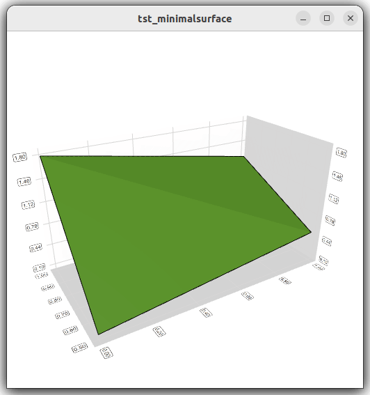 3D surface plot with sloped green plane