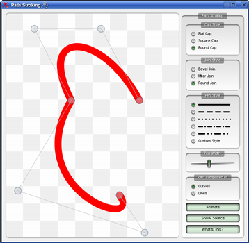 Path Stroking application with pen options
