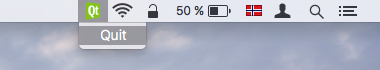 System tray icon with menu