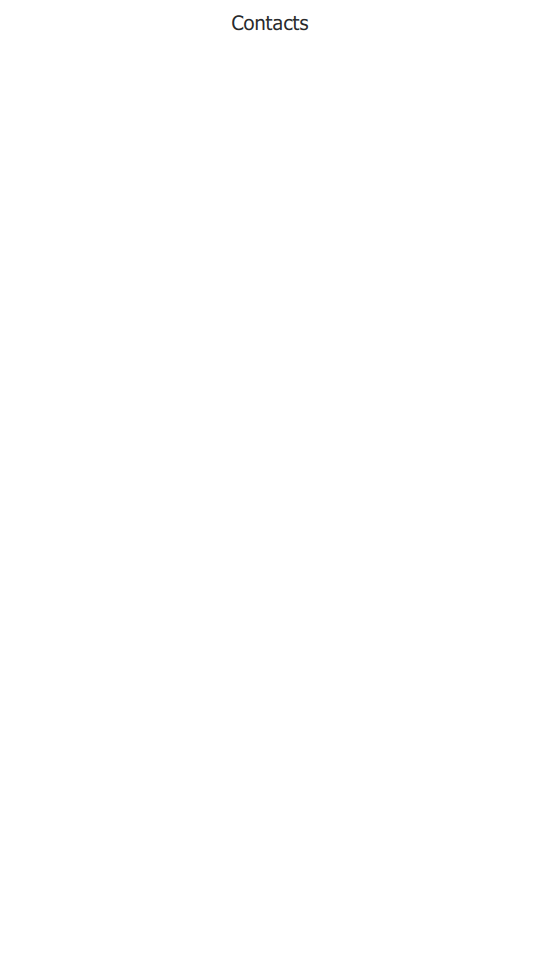Empty application window with Contacts header