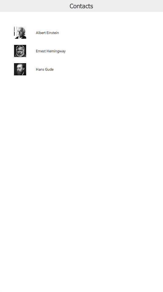 Navigation between contact list and conversation pages
