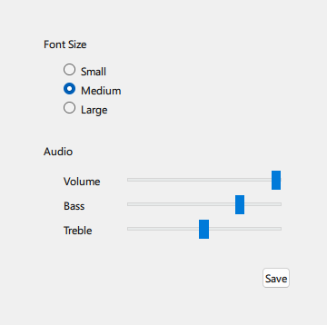 Gallery of controls in Windows style