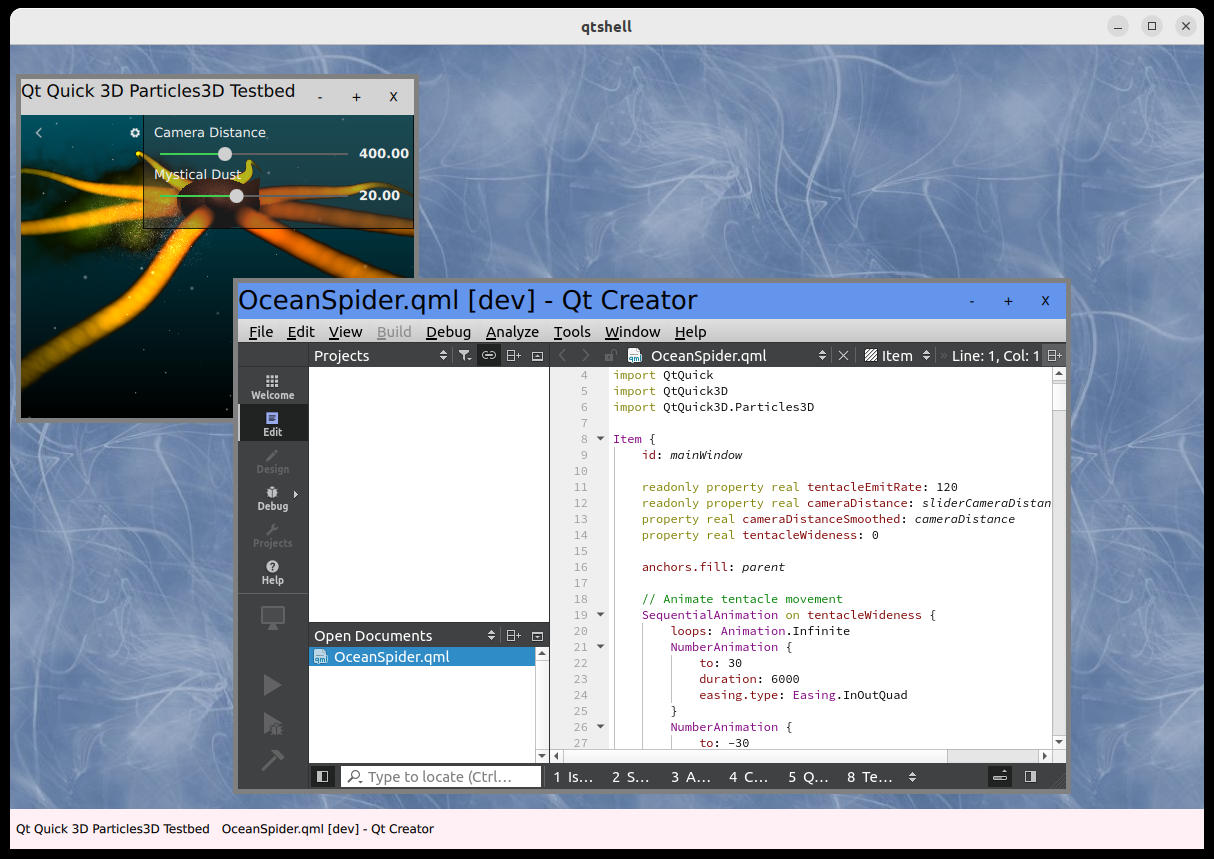 QtShell compositor with two client windows