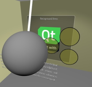 Cube with 2D items in 3D scene