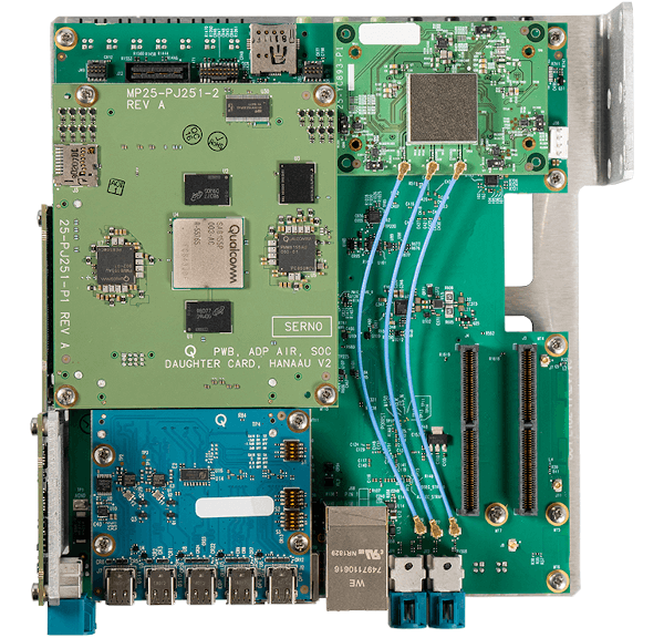 Top view of the Qualcomm Snapdragon 8155P board.