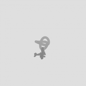 Grayscale depth map of a 3D knot and airplane