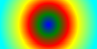Ellipse with radial gradient from white center to cyan edge