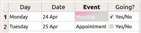 Table view with custom style