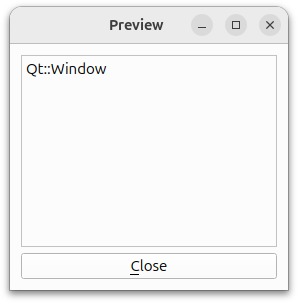 Preview window showing window flags