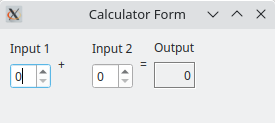 Screenshot of the Calculator Form example