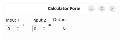 Screenshot of the Calculator Form example