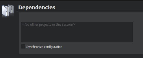 {Dependencies settings in Projects mode}