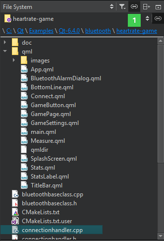 {File System view in the sidebar}