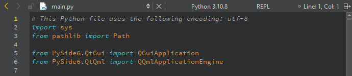 {Python interpreter on the Edit mode toolbar}