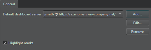 {General tab in Axivion Preferences}