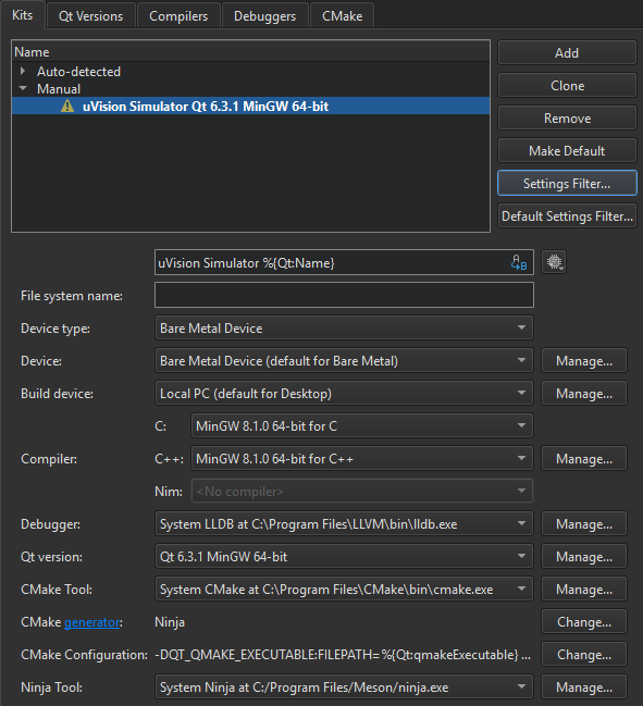 {Kit preferences for Bare Metal}