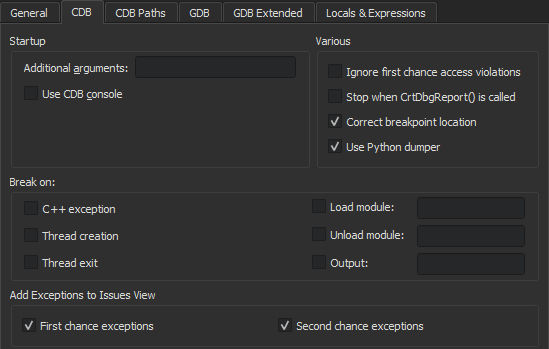 "CDB preferences"