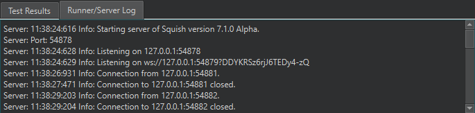 {Runner and Server Log output}