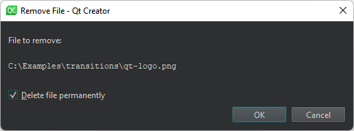 Remove File dialog