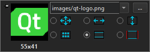 Logo visible in Qt Quick toolbar for images