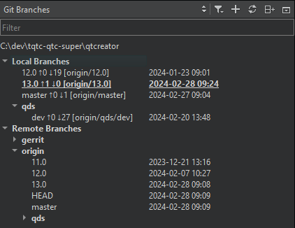 Git Branches view
