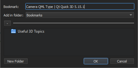Add Bookmark dialog