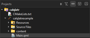 Projects view in the sidebar